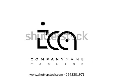ICA abstract letter design. Modern Business Logo Design With Abstract Typography and Contemporary Style