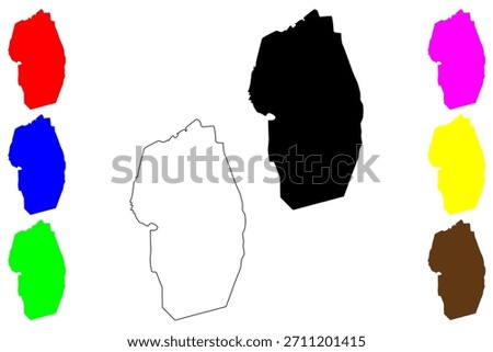 Ica city (Republic of Peru) map vector illustration, scribble sketch Ika map