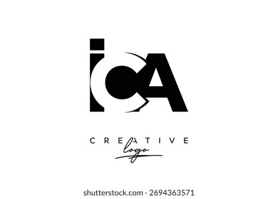 ICA Creative Minimalist Negative Space Latter Logo mit modernem Monogramm für Branding und Business Lettermark Logo mit Initial Letters Logo Design für Branding.
