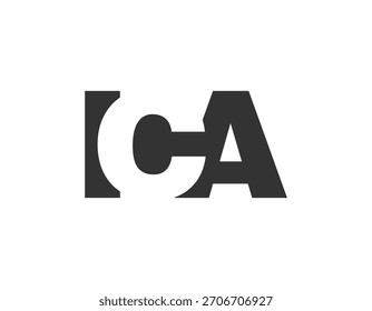 Diseño del logotipo ICA. Carta inicial I C Un estilo de letra atrevido para startups tecnológicas, consultoría, marca corporativa. Nombre creativo de la empresa, titulares de la tipografía, identidad, logotipo de moda. Ilustración vectorial.