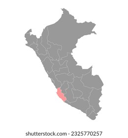 Ica map, region in Peru. Vector Illustration.