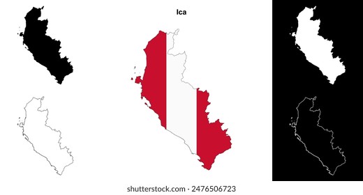 Umriss-Kartensatz für Ica-Region