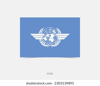 ICAO Rectangle flag icon with shadow.