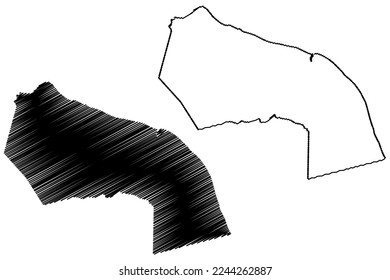 Icapui municipality (Ceará state, Municipalities of Brazil, Federative Republic of Brazil) map vector illustration, scribble sketch Icapuí map