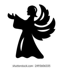 Icarus character icon in glyph style 