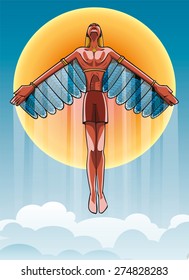 Icarus flying into the sun