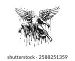 Icarus hand drawn sketch vector