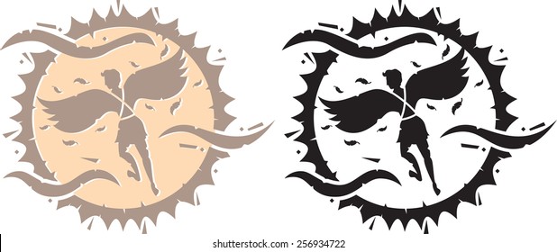 Icarus Vector Icon. Greek Inspired Icon Series.