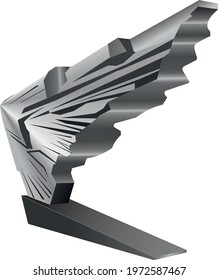 Icarus wing monument on a white background. Vector image.