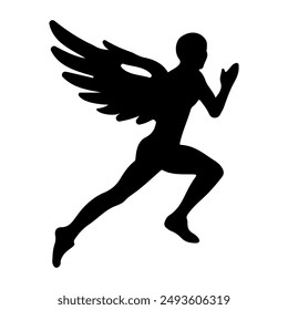 Icarus wings solid style icon 