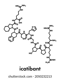 Icatibant hereditary angioedema drug molecule (orphan drug). Skeletal formula. svg