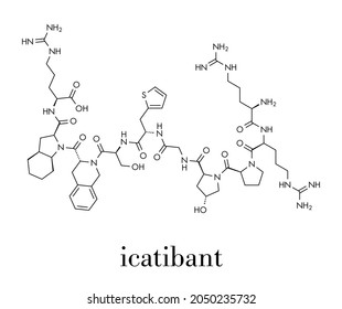 Icatibant hereditary angioedema drug molecule (orphan drug). Skeletal formula. svg