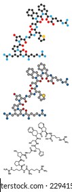 Icatibant hereditary angioedema drug molecule (orphan drug). Conventional skeletal formula and stylized representations.  svg