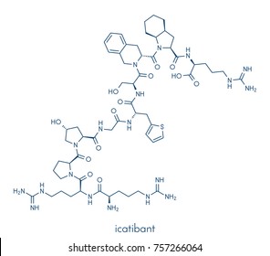 Icatibant hereditary angioedema drug molecule (orphan drug). Skeletal formula. svg