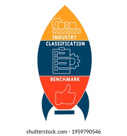 ICB - Industry Classification Benchmark acronym. business concept background.  vector illustration concept with keywords and icons. lettering illustration with icons for web banner, flyer, landing pag
