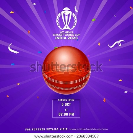 ICC Men's Cricket World Cup India 2023 Poster Design in Purple Color.