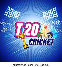 ICC Men's T20 World Cup Cricket Championship Abstract Background.