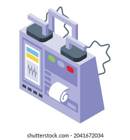 Icd-Defibrillator-Icon isometrische Vektorgrafik. Herzenslust. Herzrhythmusstörungen