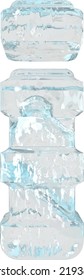 Ice 3d symbol with thick horizontal straps. letter i