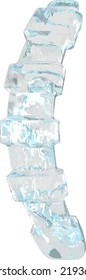 Ice 3d symbol with thick horizontal straps