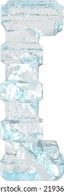 Símbolo de hielo 3d con correas horizontales gruesas
