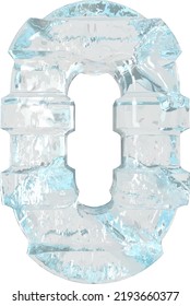 Ice símbolo 3d con correas horizontales gruesas. número 0