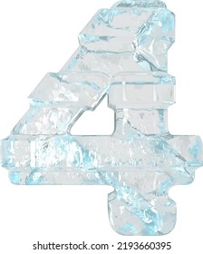 Ice símbolo 3d con correas horizontales gruesas. número 4