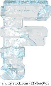 Eis 3D Symbol mit dicken horizontalen Gurten. Buchstabe f