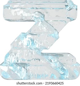 Ice símbolo 3d con correas horizontales gruesas. letra z