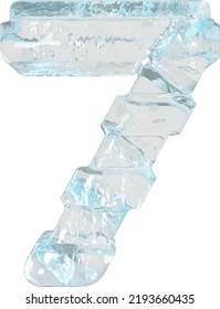Ice 3d symbol with thick horizontal straps. number 7