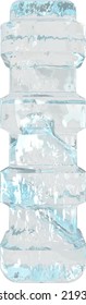 Eis 3D Symbol mit dicken horizontalen Gurten. Buchstabe i