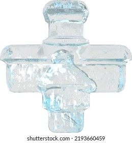 Ice 3d symbol with thick horizontal straps