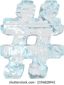Símbolo de hielo 3d con correas horizontales gruesas