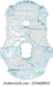 Ice símbolo 3d con correas horizontales gruesas. número 8