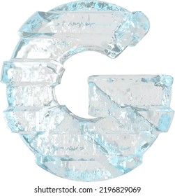 Ice símbolo 3d con correas horizontales gruesas. letra g