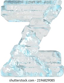 Ice símbolo 3d con correas horizontales gruesas. letra z
