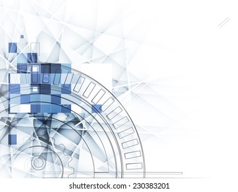 Ice abstract technology background with gear lines texture of the frosty surface