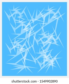 ice abstraction bewitching patterns on a frozen window concept of winter and nature object on a white background