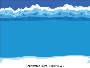 Ice age landscape vector illustration