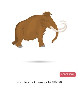 Ice age mammoth color flat icon