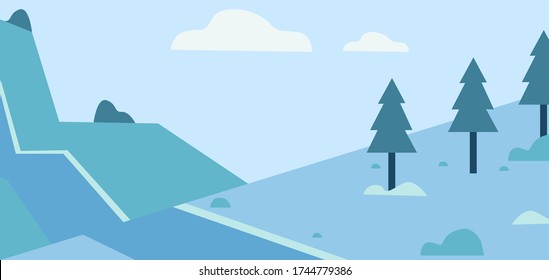 ice age scenery simple flat background poster wallpaper and decorative shape