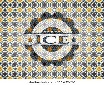 Ice arabic emblem. Arabesque decoration.