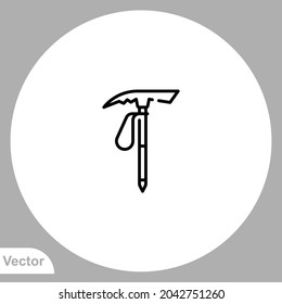 Ice ax icono vector de signo,Símbolo, ilustración de logotipo para web y móvil
