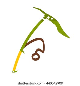 Ice ax isolated on white background. Vector illustration.