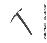 Ice ax vector silhouette icon on a white background