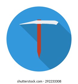 Ice axe. Flat vector icon for mobile and web applications. Vector illustration.