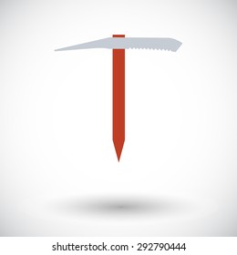Ice axe. Flat vector icon for mobile and web applications. Vector illustration.