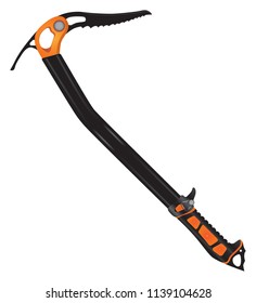 Ice axe for glacier travel, vector illustration
