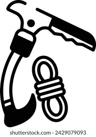Ice Axe glyph and line vector illustration