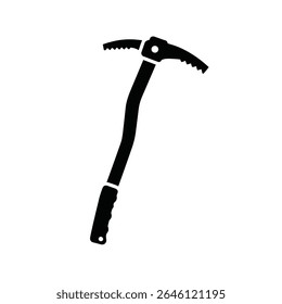 Ice axe icon climbing equipment winter sport tool.